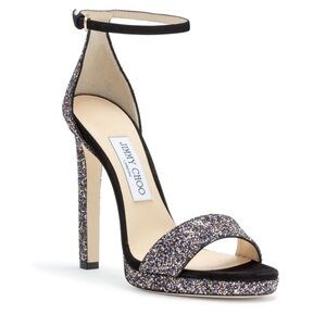 JIMMY CHOO
Misty 120 Black Suede Glitter Sandals